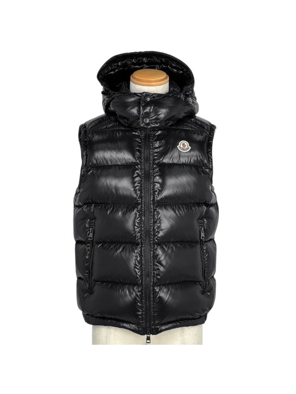 Moncler Russet Down Vest Lacet Hoodie Black